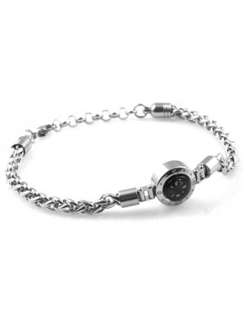 Bracciale con bussola uomo in acciaio