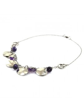 Collana pietre dure donna catena in acciaio