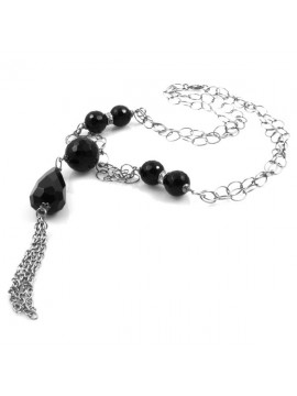 Collana pietre dure donna catena in acciaio