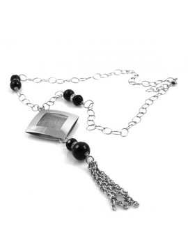 Collana pietre dure donna catena in acciaio