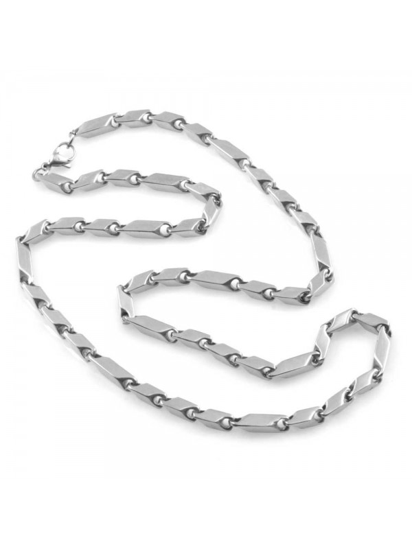 Collana uomo in acciaio inossidabile maglia romboidale
