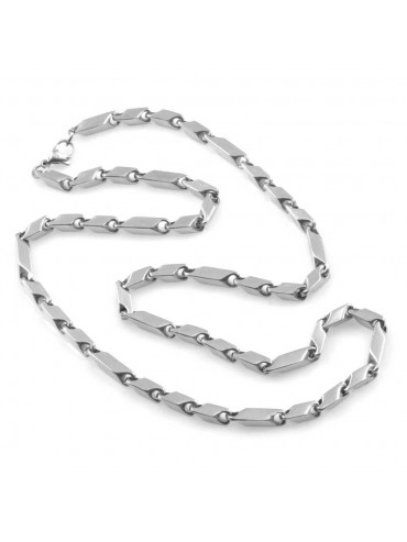 Collana uomo in acciaio inossidabile maglia romboidale