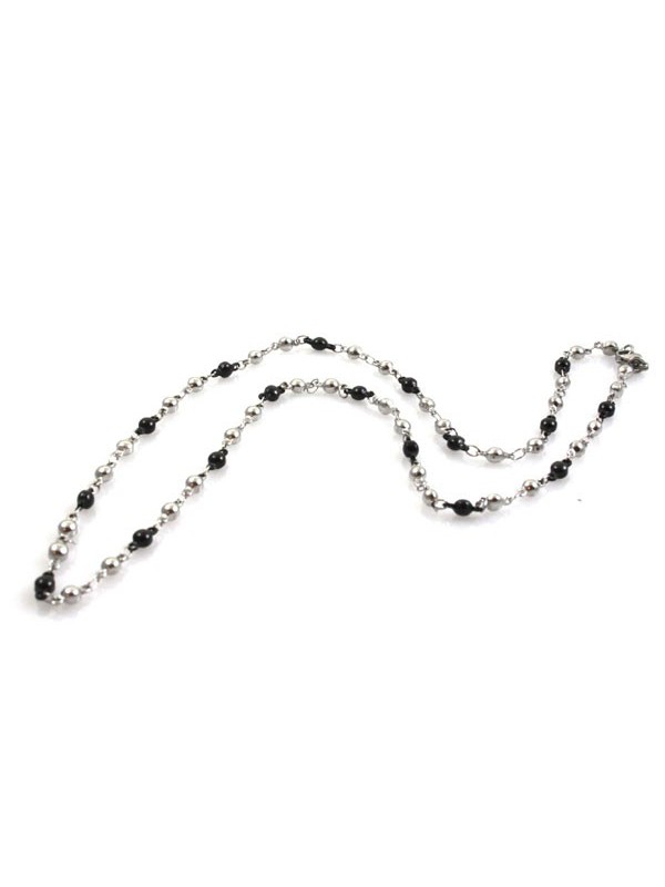 Collana in acciaio maglia a palline