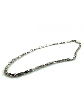 Collana uomo in acciaio maglia satinata e lucida