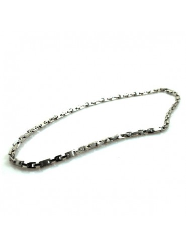 Collana uomo in acciaio maglia satinata e lucida