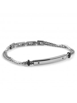 bracciale uomo in acciaio con piastra per incisioni