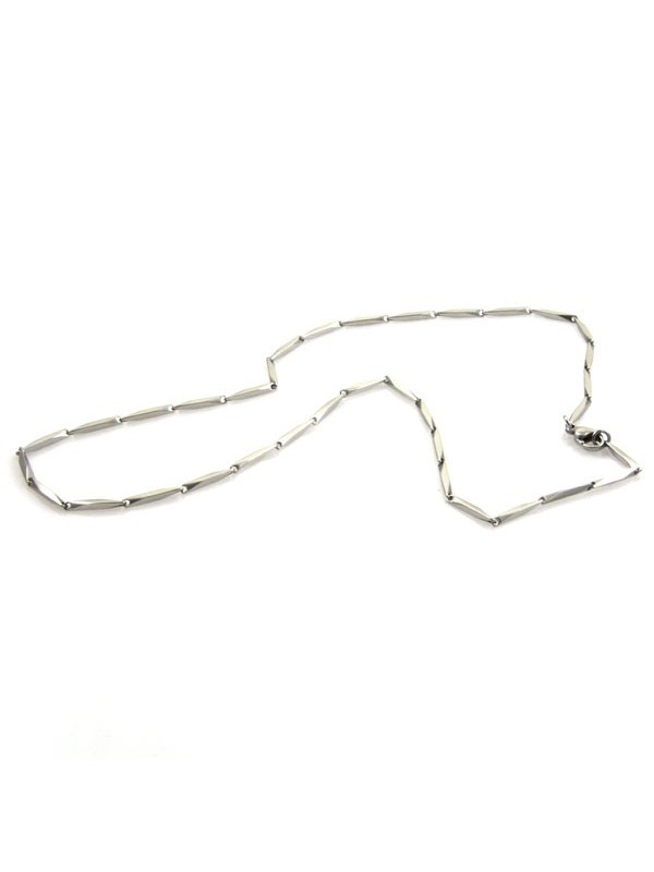 Collana uomo in acciaio maglia romboidale