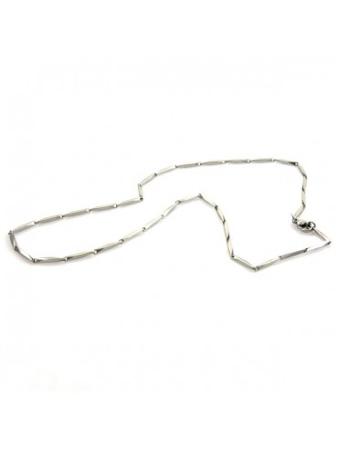 Collana uomo in acciaio maglia romboidale