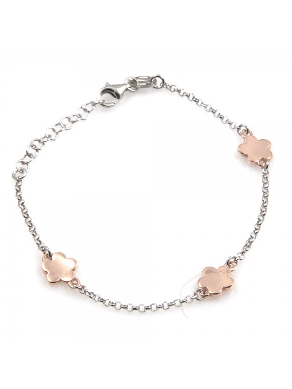 bracciale donna con fiorellini in argento 925