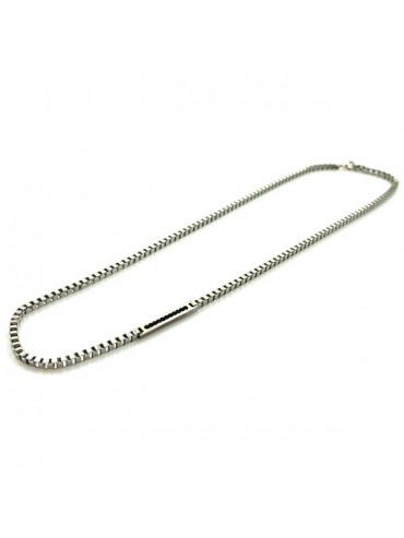 Collana uomo in acciaio con piastra