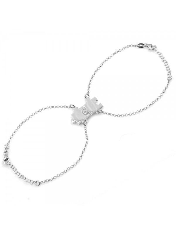 bracciali uomo donna con puzzle per coppie in argento 925