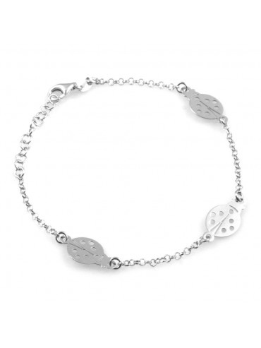 bracciale donna bimba con coccinelle in argento 925