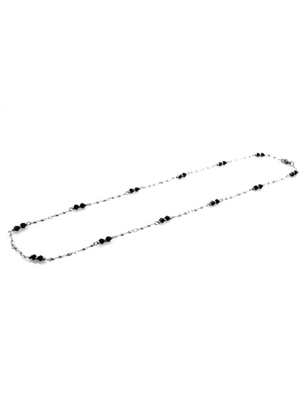 Collana in acciaio con bicono swarovski nero