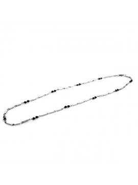 Collana in acciaio con bicono swarovski nero