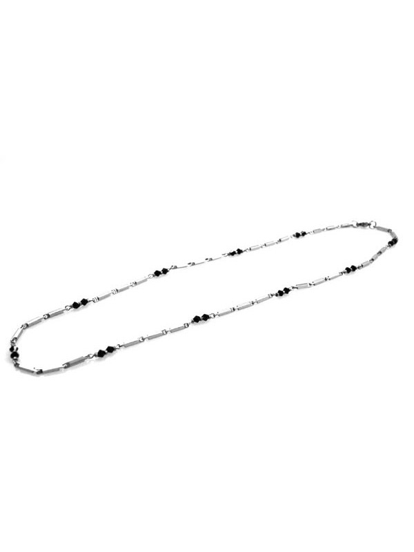 Collana in acciaio con bicono swarovski nero