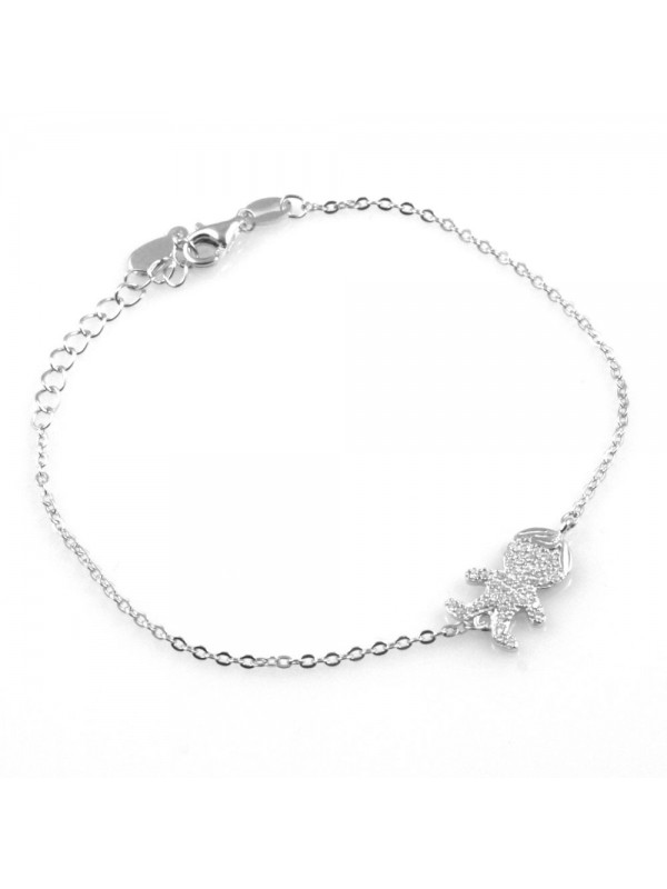 bracciale donna con bimb0 bebe in argento 925 e strass