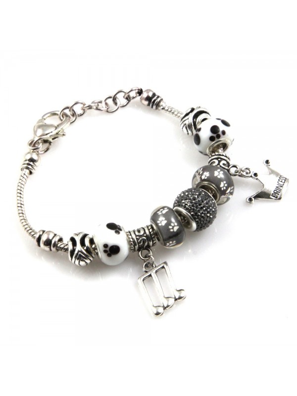 bracciale donna con beads colorati e charms in accaio