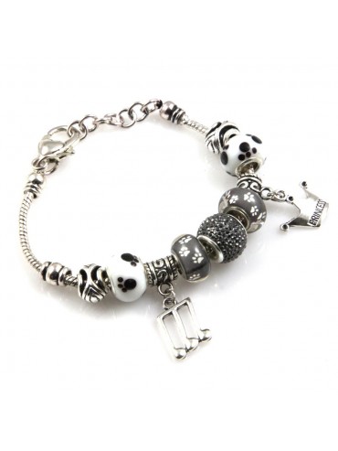 bracciale donna con beads colorati e charms in accaio