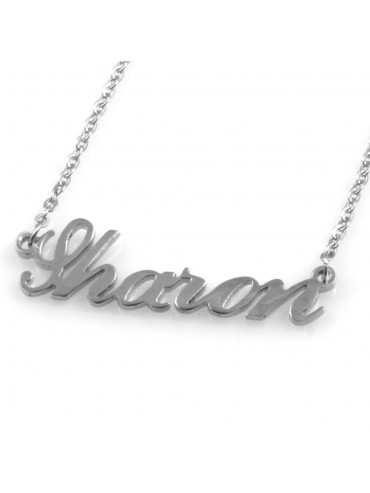 collana con nome Sharon in acciaio da donna