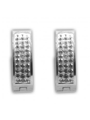 orecchini donna a cerchio goccia in acciaio e strass scattino