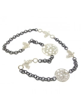 Collana donna in alluminio con medaglioni