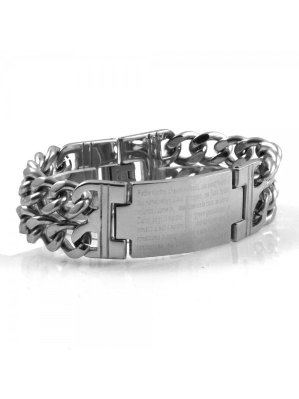 bracciale con padre nostro in acciaio bcc2461