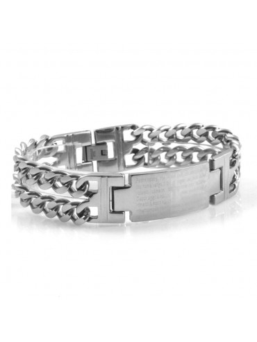 bracciale con padre nostro in acciaio bcc2462