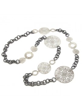 Collana donna in alluminio con medaglioni