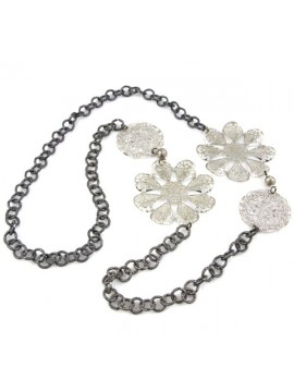 Collana donna in alluminio con medaglioni
