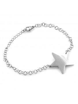 bracciale donna con stella stellina in acciaio ottimo da personalizzare con incisione