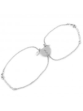 bracciale per coppie fidanzati innamorati cuore che si spezza o divide in acciaio