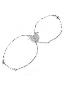 bracciale per amici cuore che si spezza o divide best friends in acciaio