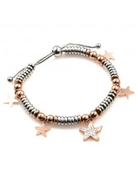 bracciale donna con stella marina in acciaio bicolore bcc2525