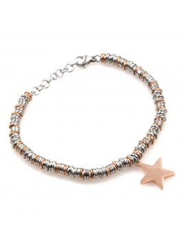 bracciale donna con stella in acciaio bicolore bcc2529