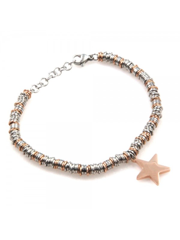 bracciale donna con stella in acciaio bicolore bcc2529