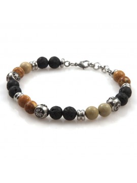 bracciale uomo in acciaio e pietre con simboli marinari bcc2580