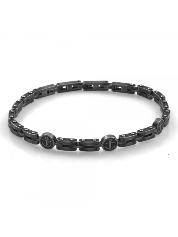 bracciale uomo con ancora in acciaio invecchiato bcc2585
