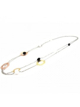Collana donna con medaglioni bicolore