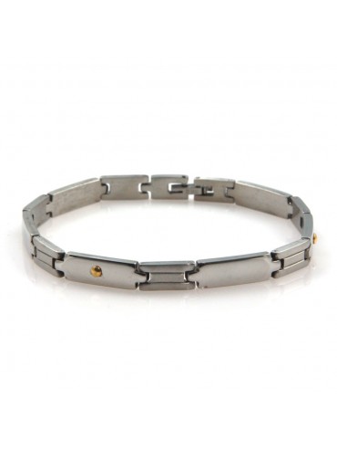 bracciale uomo in acciaio e oro bcc2613