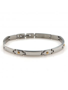 bracciale uomo in acciaio e oro bcc2614