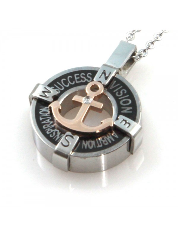 collana uomo ciondolo ancora in acciaio bicolore cll1826