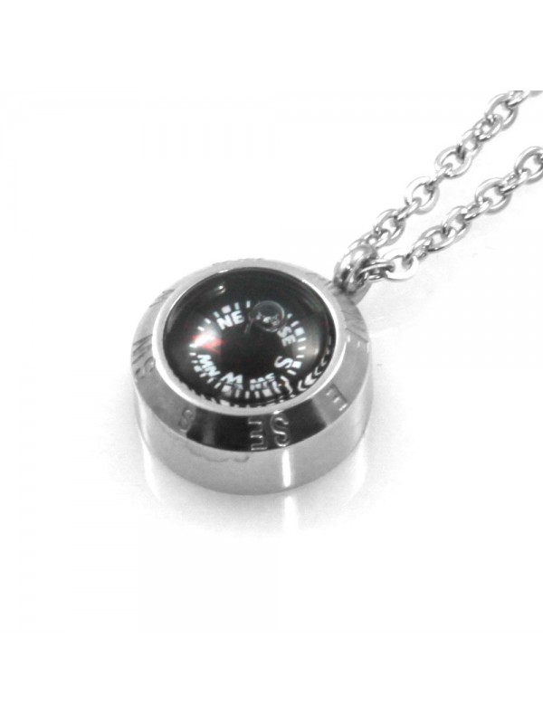 collana uomo ciondolo bussola marinara in acciaio cll1836