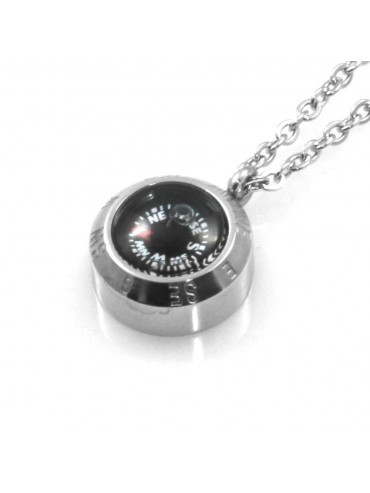 collana uomo ciondolo bussola marinara in acciaio cll1836