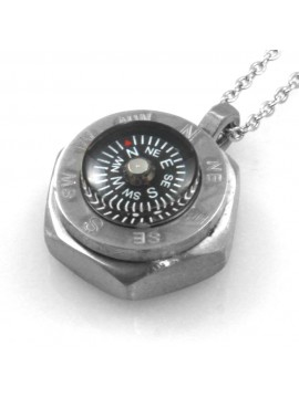 collana uomo ciondolo bussola marinara in acciaio cll1837