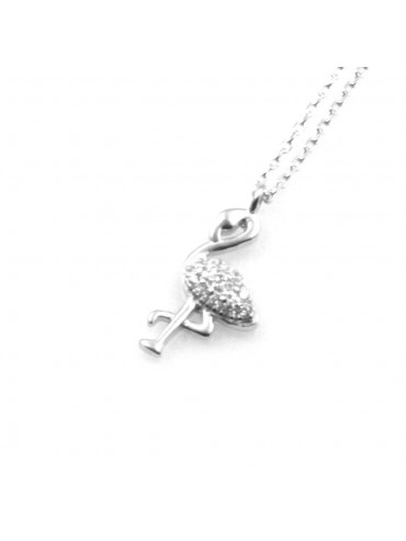 collana con fenicottero donna in argento 925 catena da cm 45 cll1850