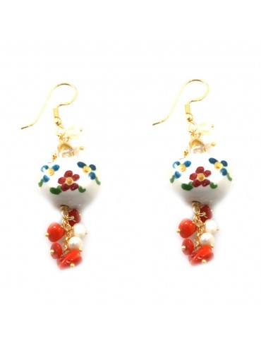 Orecchini coffa panaro in ceramica di caltagirone sicilaini sicilia occ0008