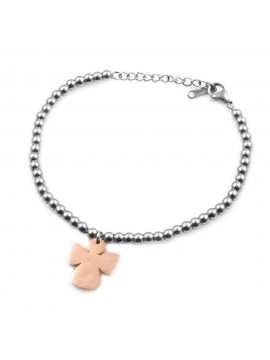 Bracciale donna in acciaio con angelo angioletto bcc0029