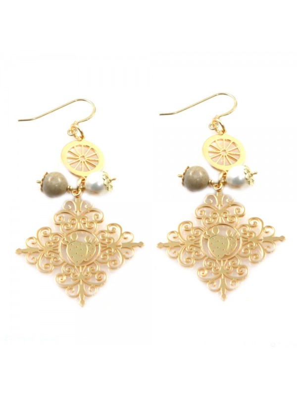 orecchini donna trinacria sicilia fichi d'india gioielli siciliani occ0109