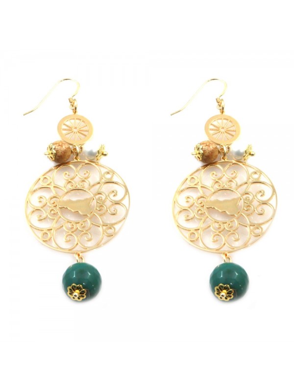 orecchini donna trinacria sicilia fichi d'india gioielli siciliani occ0111