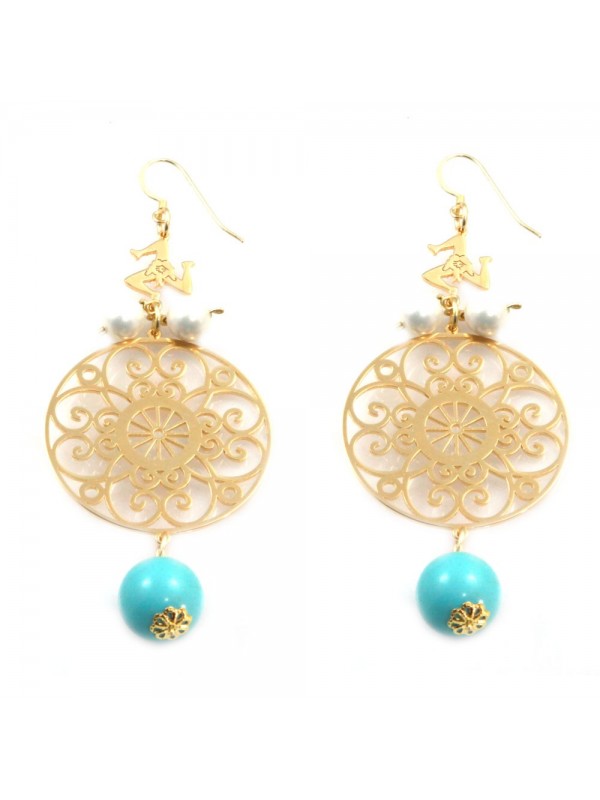 orecchini donna trinacria sicilia fichi d'india gioielli siciliani occ0123